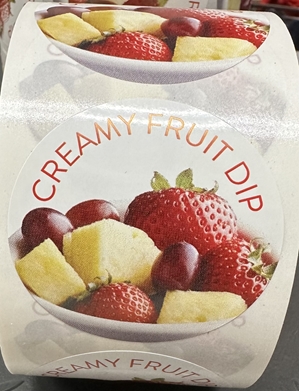 Fruit Dip Stickers  200 per roll 